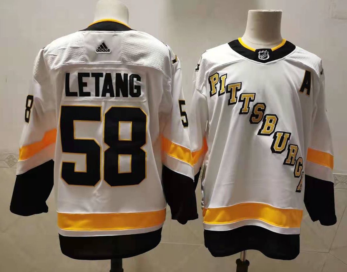 Mens Pittsburgh Penguins 58 Kris Letang White Adidas 2020 21 Stitched Nhl Jersey