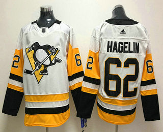 Mens Pittsburgh Penguins 62 Carl Hagelin White 2017 2018 Hockey Stitched Nhl Jersey
