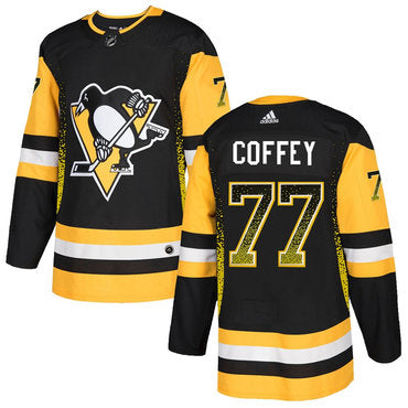 Mens Pittsburgh Penguins 77 Paul Coffey Black Drift Fashion Adidas Jersey
