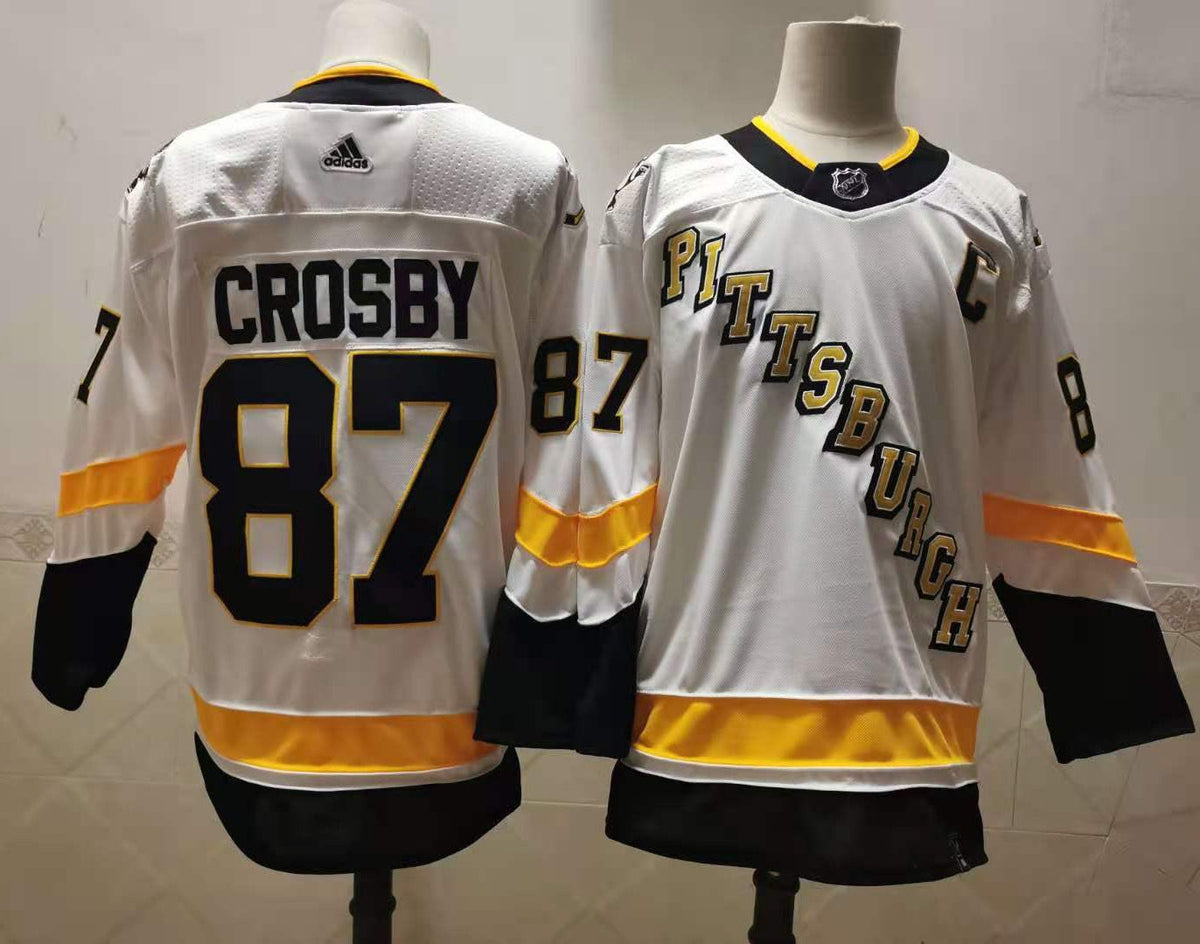 Mens Pittsburgh Penguins 87 Sidney Crosby White Adidas 2020 21 Stitched Nhl Jersey