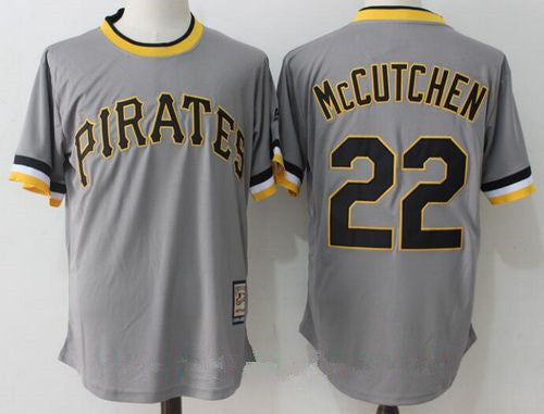 Mens Pittsburgh Pirates 22 Andrew Mccutchen Gray Pullover Stitched Mlb Majestic Cooperstown Collection Jersey