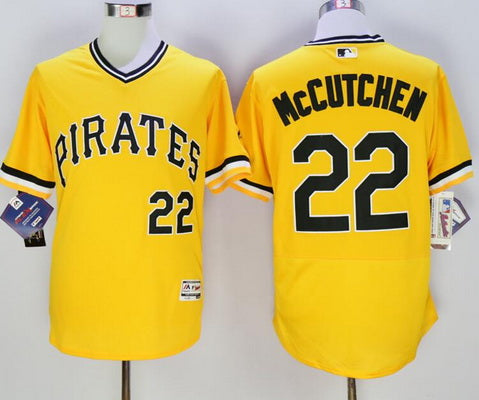 Mens Pittsburgh Pirates 22 Andrew Mccutchen Yellow Flexbase 2016 Mlb Player Jersey