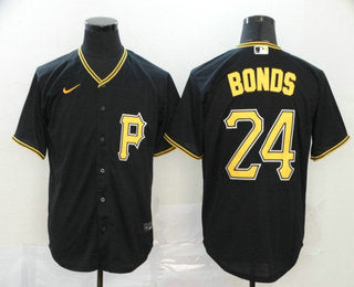 Mens Pittsburgh Pirates 24 Barry Bonds Black Stitched Mlb Cool Base Nike Jersey