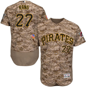 Mens Pittsburgh Pirates 27 Jung ho Kang Camo Collection 2016 Flexbase Majestic Baseball Jersey
