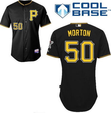 Mens Pittsburgh Pirates 50 Jameson Taillon Black Cool Base Baseball Jersey