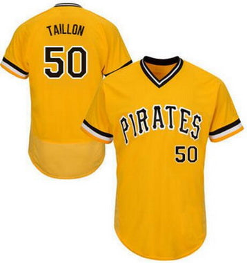 Mens Pittsburgh Pirates 50 Jameson Taillon Yellow Pullover 2016 Flexbase Majestic Baseball Jersey