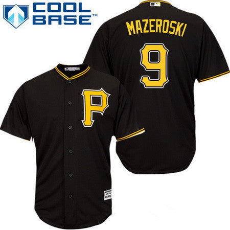 Mens Pittsburgh Pirates 9 Bill Mazeroski Black Alternate Stitched Mlb Majestic Cool Base Jersey
