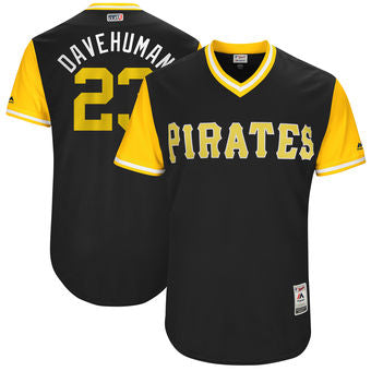 Mens Pittsburgh Pirates David Freese Davehuman Majestic Black 2017 Players Weekend Authentic Jersey