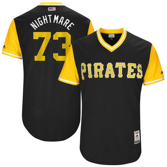 Mens Pittsburgh Pirates Felipe Rivero Nightmare Majestic Black 2017 Players Weekend Authentic Jersey