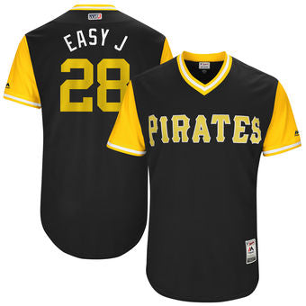 Mens Pittsburgh Pirates John Jaso Easy J Majestic Black 2017 Players Weekend Authentic Jersey