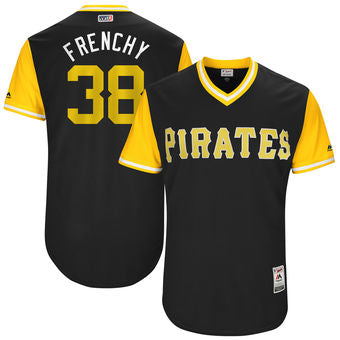 Mens Pittsburgh Pirates Wade Leblanc Frenchy Majestic Black 2017 Players Weekend Authentic Jersey