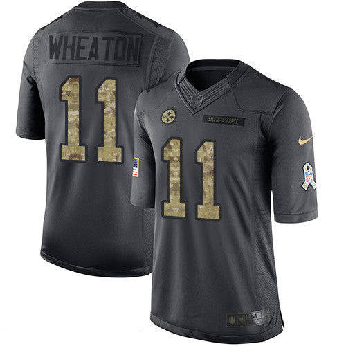 Mens Pittsburgh Steelers 11 Markus Wheaton Black Anthracite 2016 Salute To Service Stitched Nfl Nike Limited Jersey
