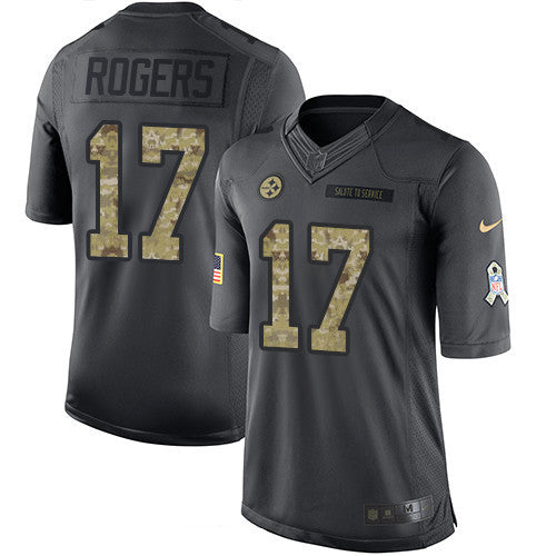 Mens Pittsburgh Steelers 17 Eli Rogers Black Anthracite 2016 Salute To Service Stitched Nfl Nike Limited Jersey