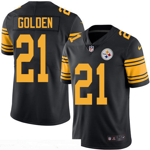 Mens Pittsburgh Steelers 21 Robert Golden Black 2016 Color Rush Stitched Nfl Nike Limited Jersey