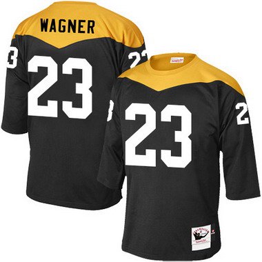 Mens Pittsburgh Steelers 23 Mike Wagner Black Retired Player 1967 Home Throwback Nfl Jersey