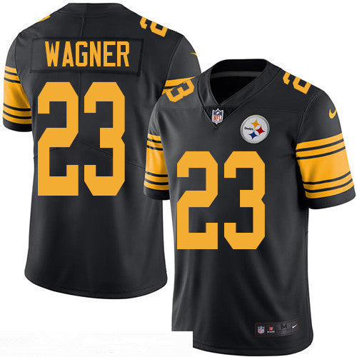 Mens Pittsburgh Steelers 23 Mike Wagner Retired Black 2016 Color Rush Stitched Nfl Nike Limited Jersey