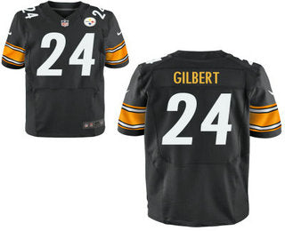 Mens Pittsburgh Steelers 24 Justin Gilbert Black Team Color Stitched Nfl Nike Elite Jersey