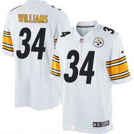 Mens Pittsburgh Steelers 34 Deangelo Williams White Road Stitched Nfl Nike Game Jersey