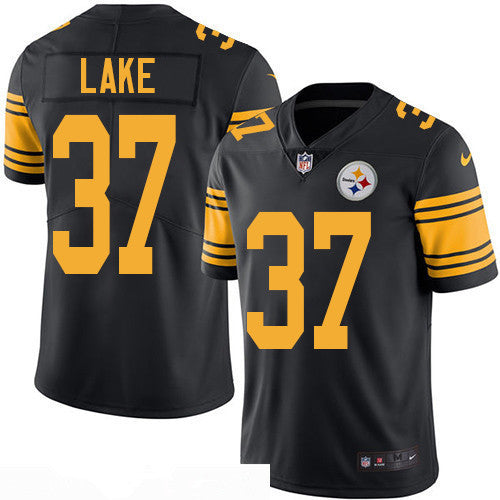 Mens Pittsburgh Steelers 37 Carnell Lake Retired Black 2016 Color Rush Stitched Nfl Nike Limited Jersey
