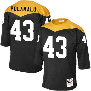 Mens Pittsburgh Steelers 43 Troy Polamalu Black Retired Player 1967 Home Throwback Nfl Jersey