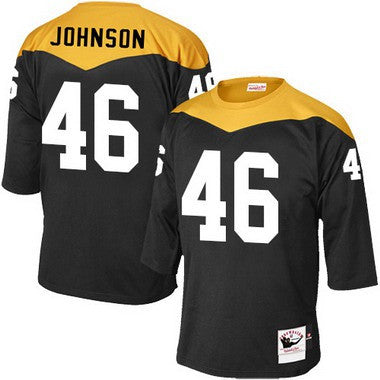 Mens Pittsburgh Steelers 46 Will Johnson Black Retired Player 1967 Home Throwback Nfl Jersey