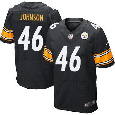 Mens Pittsburgh Steelers 46 Will Johnson Black Team Color Nfl Nike Elite Jersey