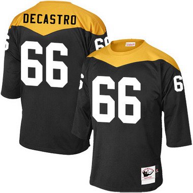 Mens Pittsburgh Steelers 66 David Decastro Black 1967 Home Throwback Nfl Jersey