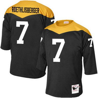 Mens Pittsburgh Steelers 7 Ben Roethlisberger Black 1967 Home Throwback Nfl Jersey