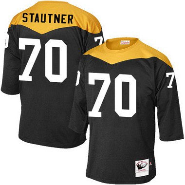 Mens Pittsburgh Steelers 70 Ernie Stautner Black Retired Player 1967 Home Throwback Nfl Jersey