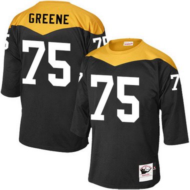 Mens Pittsburgh Steelers 75 Joe Greene Black Retired Player 1967 Home Throwback Nfl Jersey