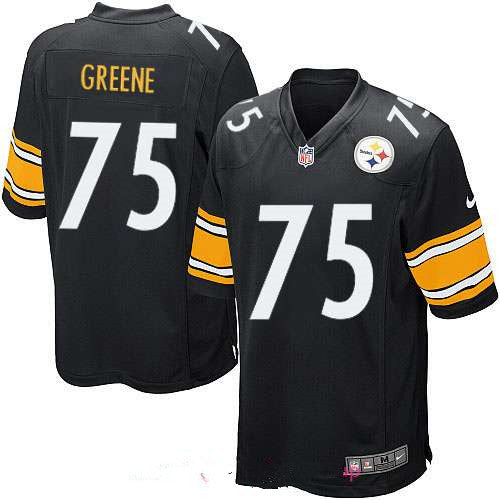 Mens Pittsburgh Steelers 75 Joe Greene Black Team Color Stitched Nfl Nike Game Jersey