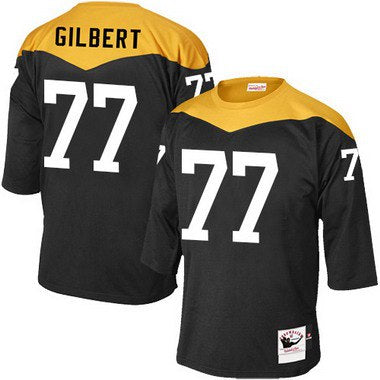 Mens Pittsburgh Steelers 77 Marcus Gilbert Black 1967 Home Throwback Nfl Jersey