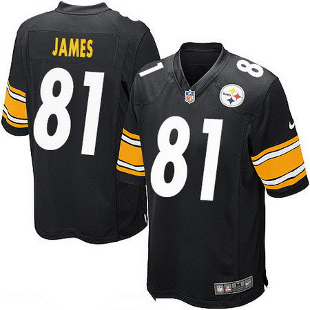 Mens Pittsburgh Steelers 81 Jesse James Black Team Color Stitched Nfl Nike Game Jersey