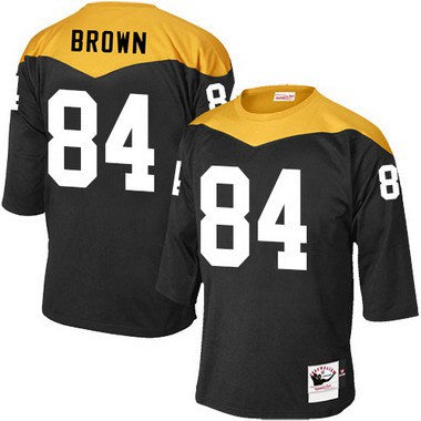 Mens Pittsburgh Steelers 84 Antonio Brown Black 1967 Home Throwback Nfl Jersey