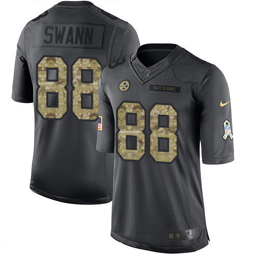 Mens Pittsburgh Steelers 88 Lynn Swann Black Anthracite 2016 Salute To Service Stitched Nfl Nike Limited Jersey