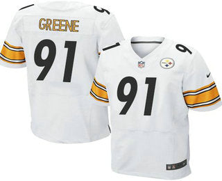Mens Pittsburgh Steelers 91 Kevin Greene White Road Nfl Nike Elite Jersey