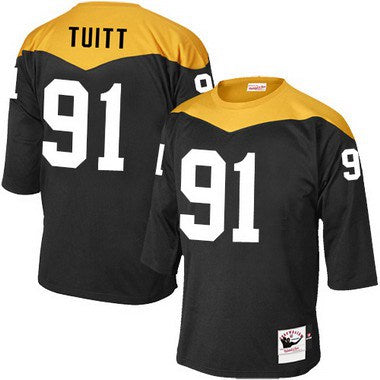 Mens Pittsburgh Steelers 91 Stephon Tuitt Black 1967 Home Throwback Nfl Jersey