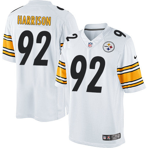 Mens Pittsburgh Steelers 92 James Harrison White Road Stitched Nfl Nike Game Jersey