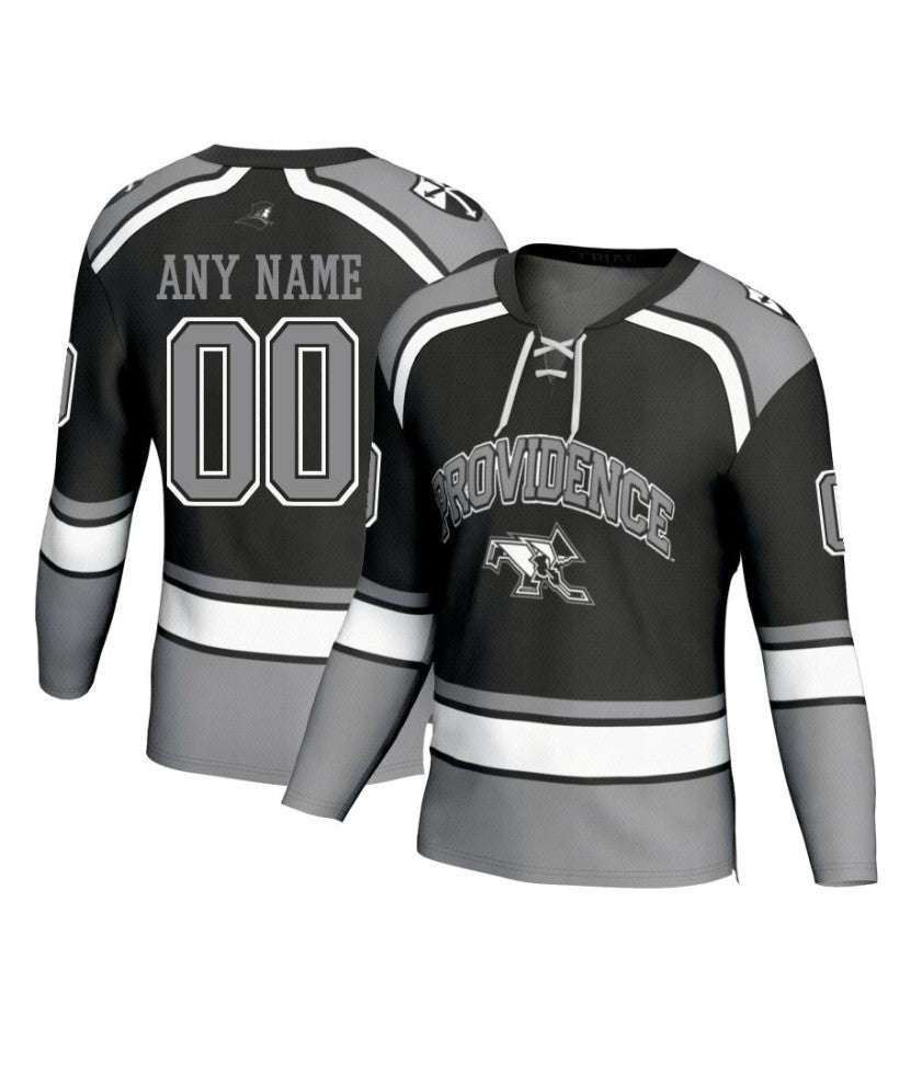 Men's Providence Friars Custom Black Fashion Hockey Jersey