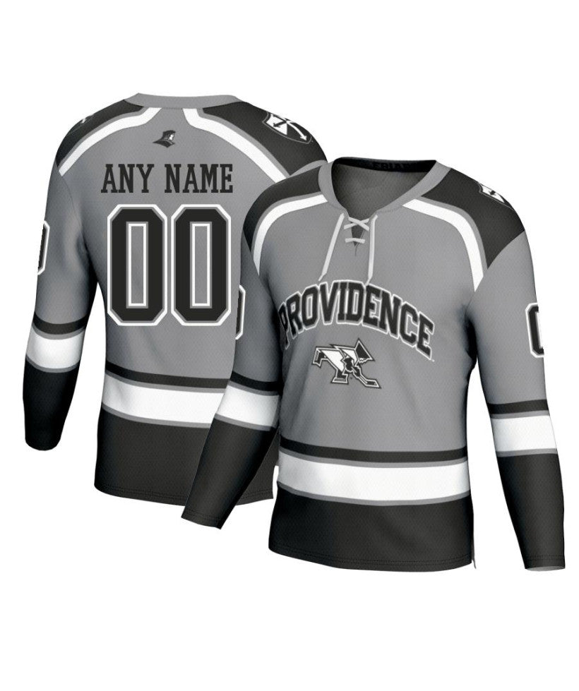 Men's Providence Friars Custom Gray Fashion Hockey Jersey
