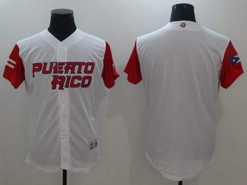 Mens Puerto Rico Baseball Majestic White 2017 World Baseball Classic Blank Team Jersey
