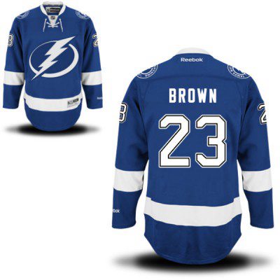 Mens Reebok Tampa Bay Lightning 23 Jt Brown Premier Royal Blue Home Nhl Jersey
