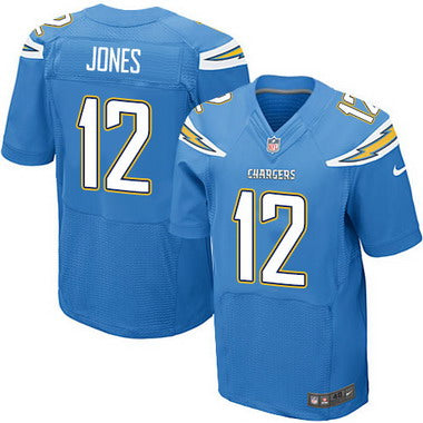 Mens San Diego Chargers 12 Jacoby Jones Light Blue Alternate Nfl Nike Elite Jersey