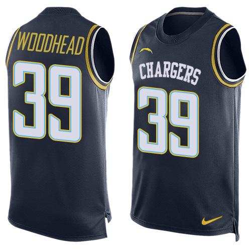 Mens San Diego Chargers 39 Danny Woodhead Navy Blue Hot Pressing Player Name Number Nike Nfl Tank Top Jersey