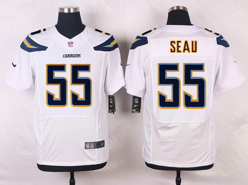 Mens San Diego Chargers 55 Junior Seau White Road Nfl Nike Elite Jersey