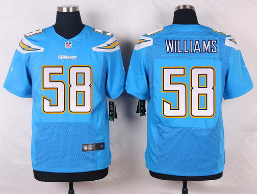 Mens San Diego Chargers 58 Tourek Williams Light Blue Alternate Nfl Nike Elite Jersey