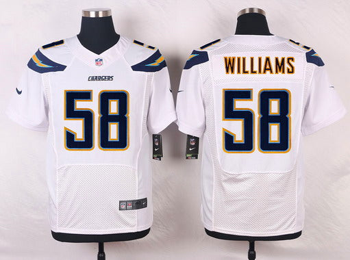 Mens San Diego Chargers 58 Tourek Williams White Road Nfl Nike Elite Jersey