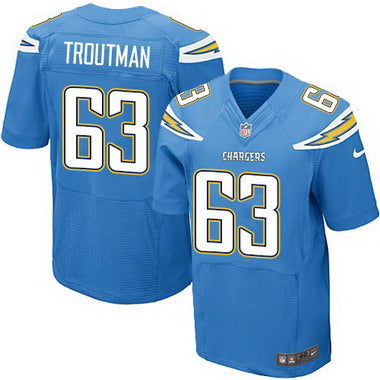 Mens San Diego Chargers 63 Johnnie Troutman Light Blue Alternate Nfl Nike Elite Jersey