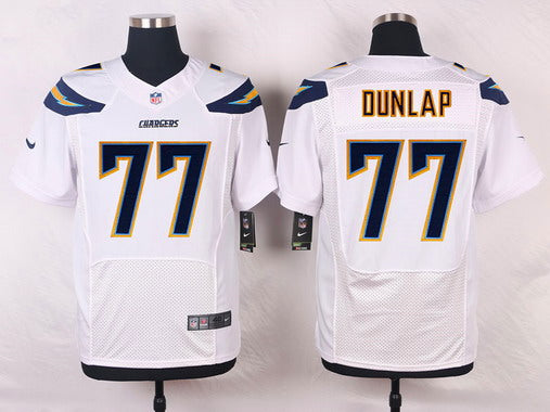 Mens San Diego Chargers 77 King Dunlap White Road Nfl Nike Elite Jersey