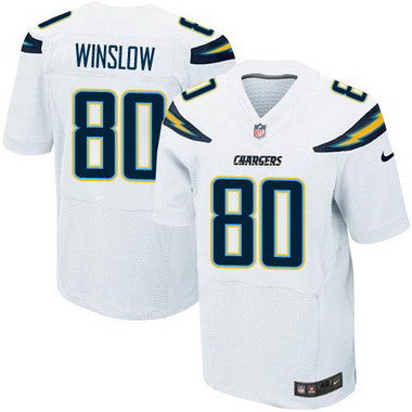 Mens San Diego Chargers 80 Kellen Winslow White Road Nfl Nike Elite Jersey